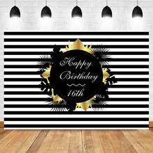 NeoBack 16th Birthday Party Photography Backdrops Black White Stripe Background Vinyl Custom Photography Backdrops Studio Shoots black and white striped stripe backdrops vinyl cloth high quality computer print wall photography studio background