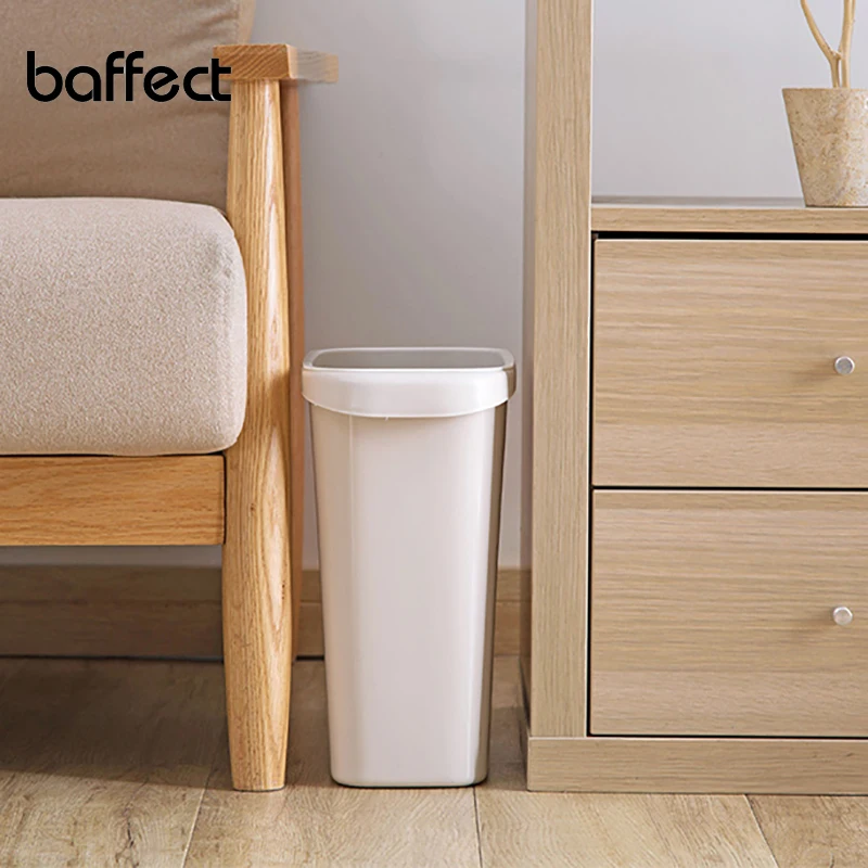 

Narrow 10L Trash Can PP Trash Bin Square Wastebasket Without Lid Paper Basket Gap storage Garbage Trash Can Dustbin Holder