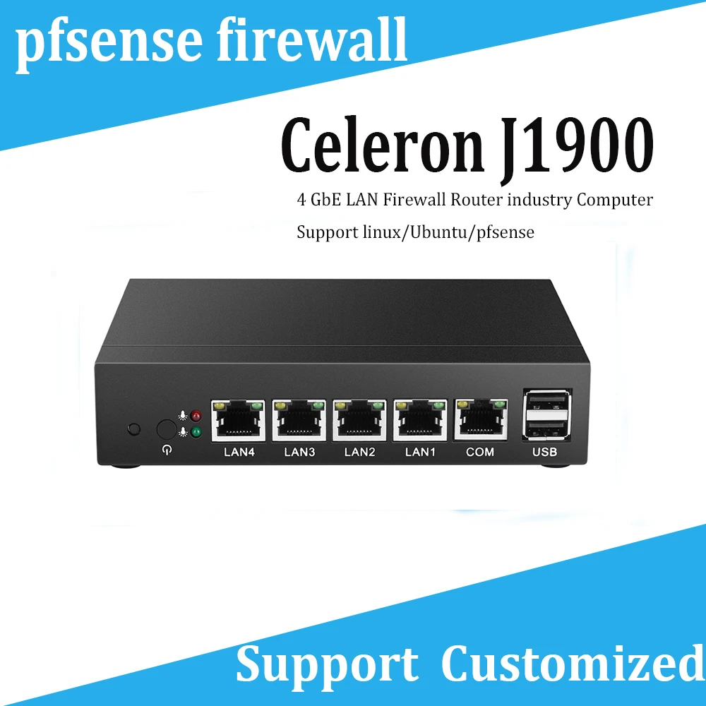 Hot sale industrial mini pc computadores j1900 mini pc 4 GbE LAN Firewall Router industry Computer Support linux/Ubuntu/pfsense