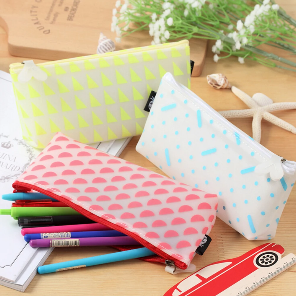 1Pcs Cute Candy Color Bow Jelly Silicone Waterproof Pencil Case torage Organizer Cosmetic Bag