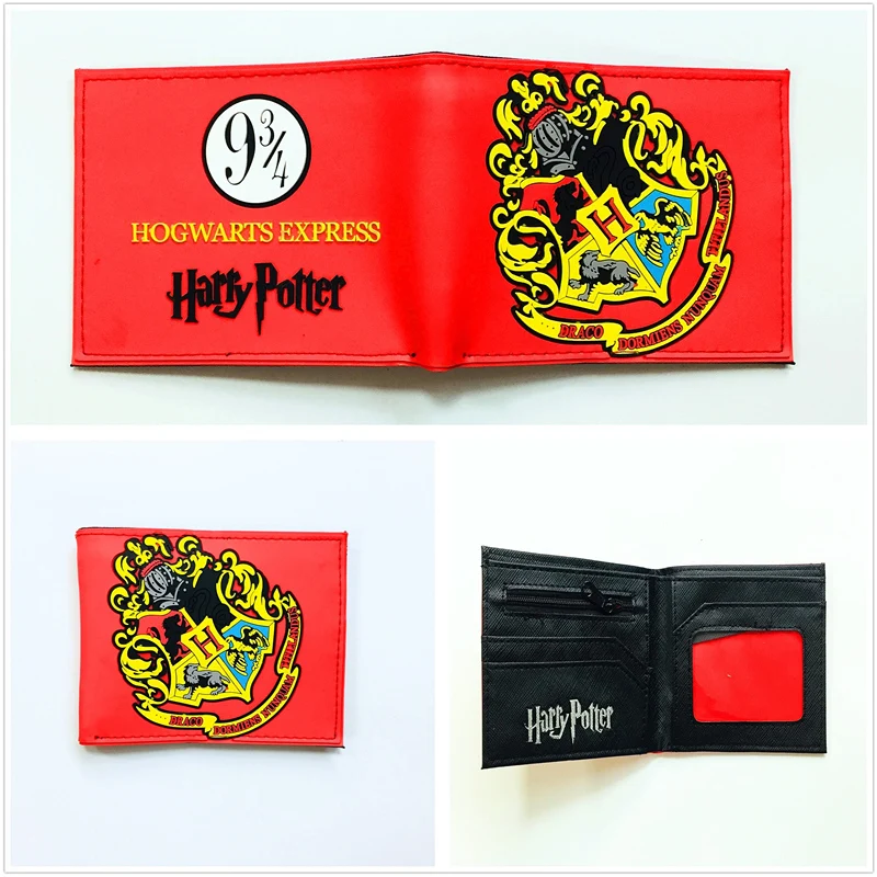 

High Quality PVC Harry Potter Wallet Hogwarts Colleges HUFFLEPUFF RAVENCLAW Purse With Card Holder Purse W996Q