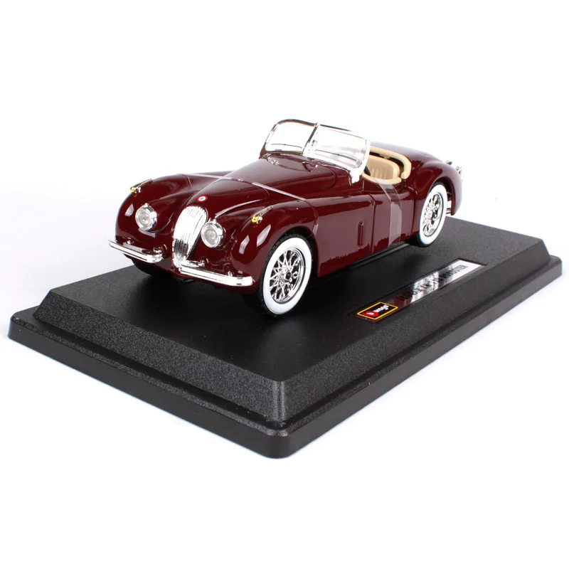 Автомобиль bbulago 1:24 Jaguar xk120 roadster красное вино литье под давлением 185*66*53 мм