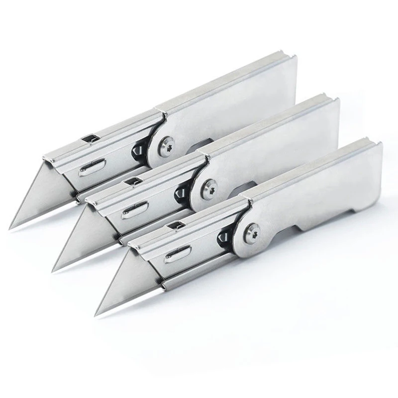 1 шт. складной нож из нержавеющей стали для резки бумаги в коробке с механизмом быстрой смены лезвия режущих ножей