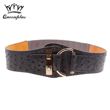 New Fashion Cowskin leather Wide belts for Women Hasp Elastic Patent Leather Female Belt Girls girdle