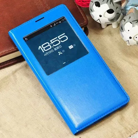 Чехол-раскладушка кожаный чехол для телефона Smart View для samsung Galaxy S5 SV S 5 G900A G900I G900F G900 G900H G900FD SM-G900F SM-G900H чехол - Цвет: Sea blue