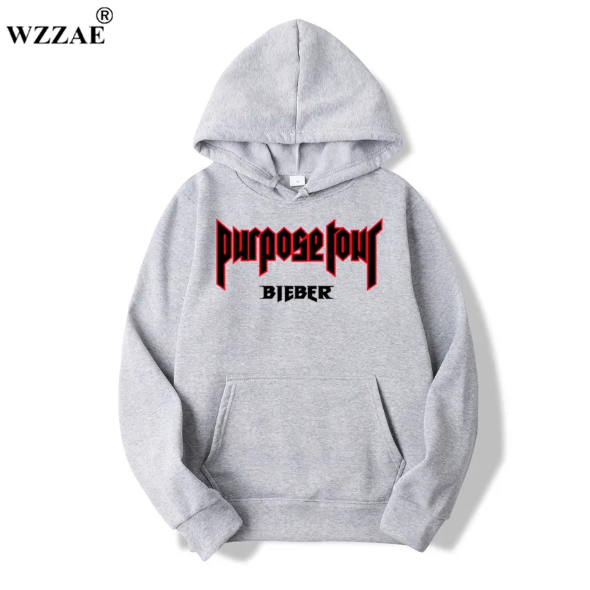 WZZAE 2018 New Winter Fleece Justin Bieber men and woman Hoodies &
Sweatshirts Pure Cotton Single Men Hoodies Purpose Tour