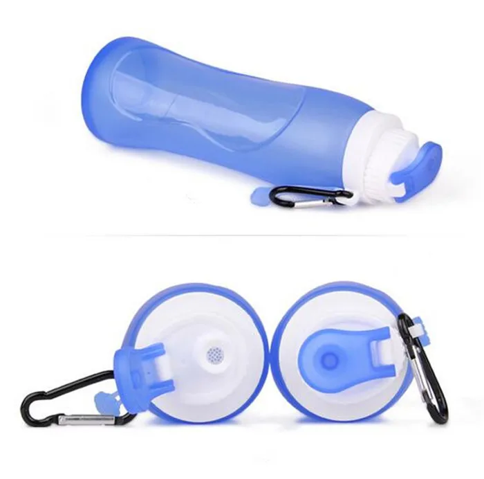 500ml Silicone Folding Kettle Outdoor Sport Portable Water Bottle Multifunctional Magic Bottle Shaker Foldable