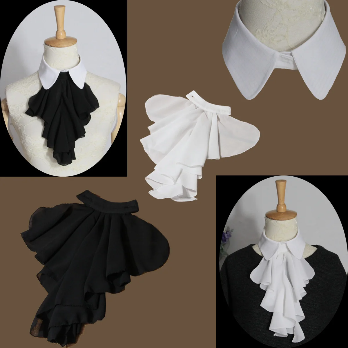 

Removable Lotus Leaf Fine Handmade Cotton White Wild Rounded Collar