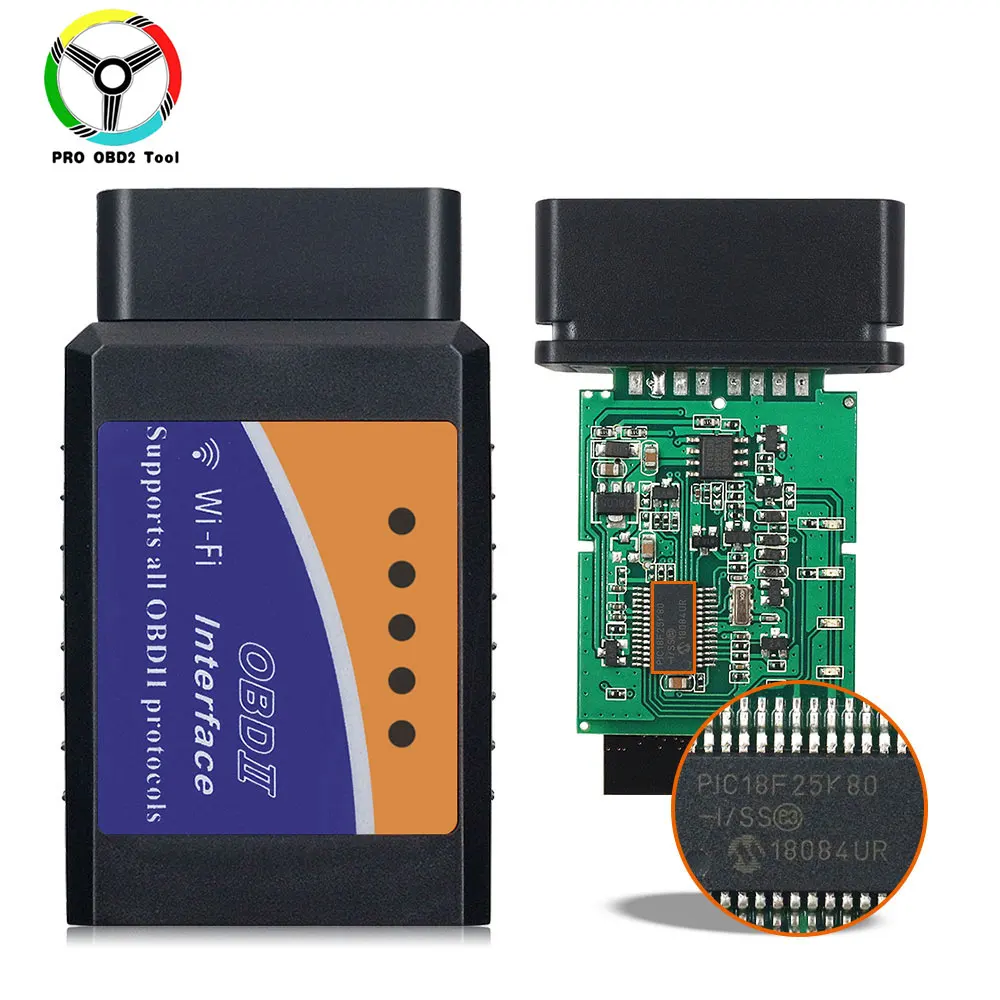 Супер Мини ELM327 V1.5 WiFi OBD2 ELM327 PIC18F25K80 чип ELM 327 1,5 Wi-Fi OBDII OBD для Android/Ios/Windows/PC - Цвет: Цвет: желтый