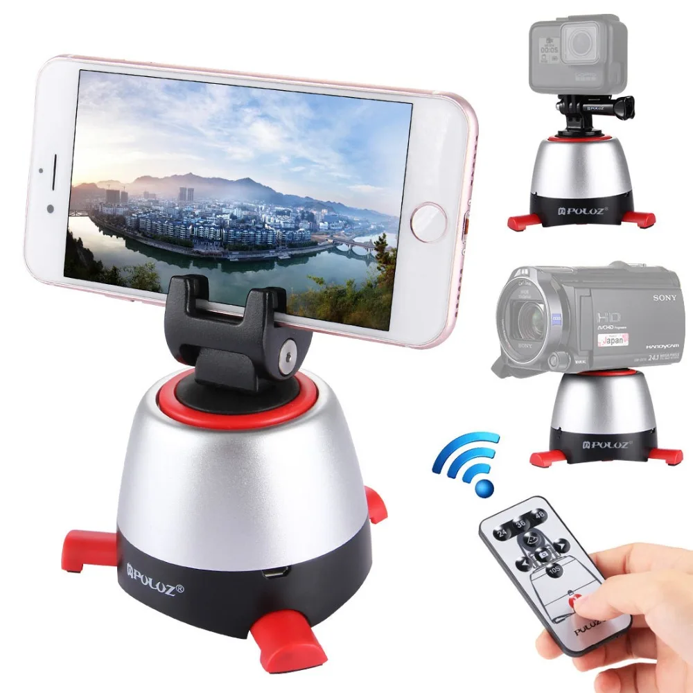 

photography Video taking 360 degree Rotate Camera tripod head base USB Bluetooth Photo Studio Tripod Heads For Gopro Camera SLR