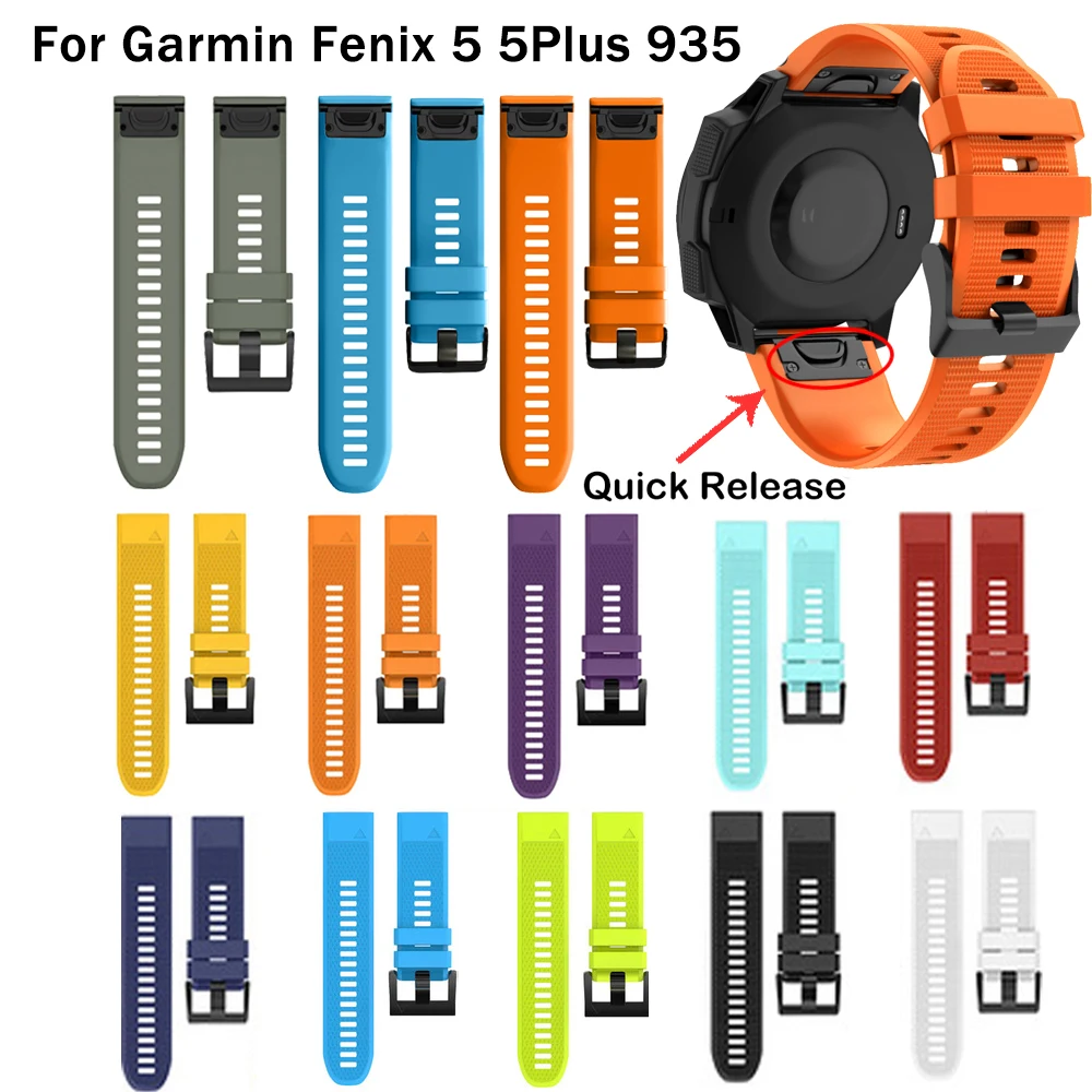 

NEW Silicone 22mm Quick Release Watchband Wriststrap for Garmin Fenix 5 5 plus S60 Forerunner 935 Watch Easyfit Watch Wrist Band