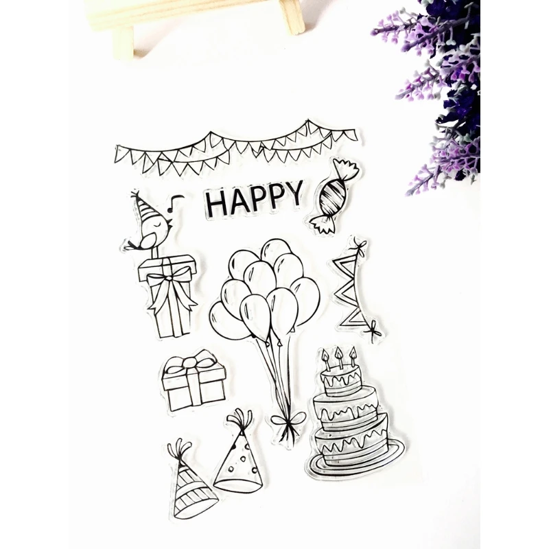 

Balloon DIY Silicone Clear Stamp Cling Seal Scrapbook Embossing Album Decor Gift