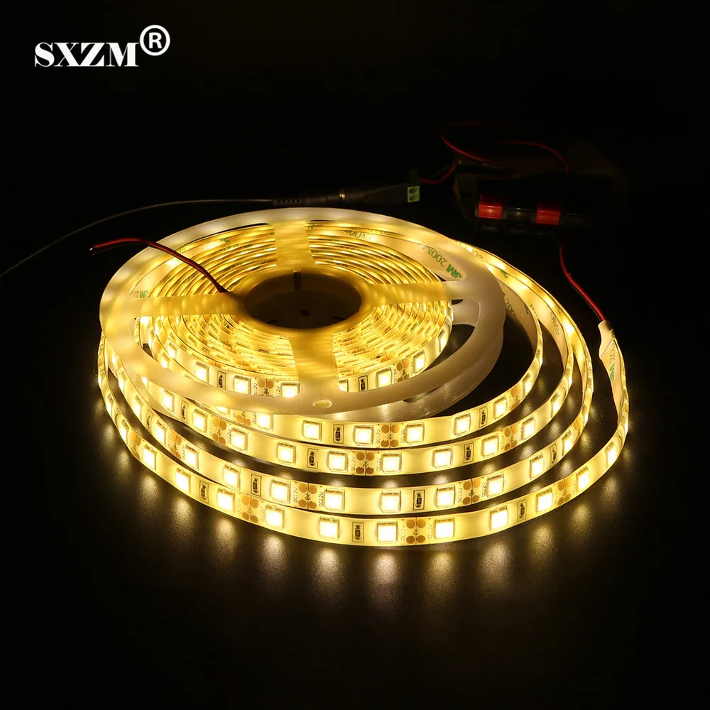 SXZM DC12V Waterproof 5M 300leds 5054 led strip light White,Warm white