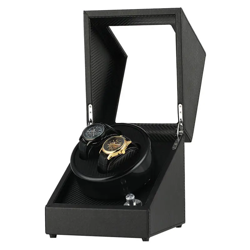 Роскошные Страусиные кожаные часы Winder Box пять режимов высококлассный мотор шейкер 2+ 0 Углеродные часы органайзер для 2 механические часы