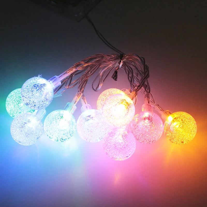 Crystal Bubble Ball Led String Lights 1M/2M 10/20led Waterproof Holiday Christmas Wedding Party Outdoor Fairy Light Lamp