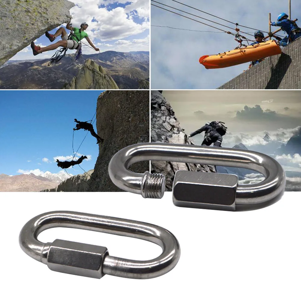 

Climbing Accessories Reliable Oval Locking Outdoor Camping Mountaineering Hook Keychain Hiking Buckle Carabiner Clip Connector