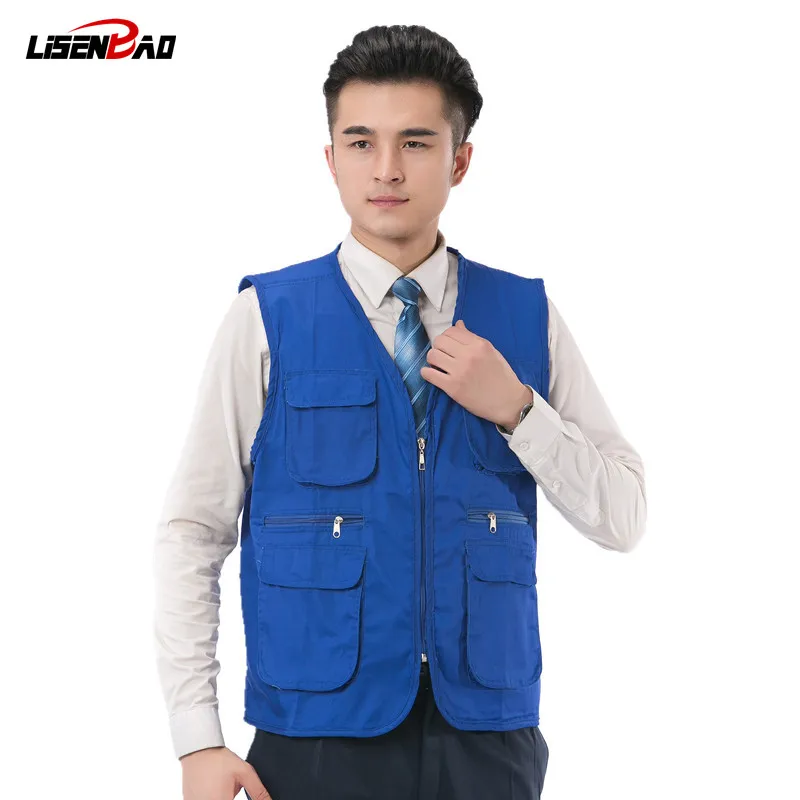 

Acceptable logo logo Team uniform Spring 2018 New Arrival Casual men's vest, high quality multi pocket Sleeveless Jacket Vest,