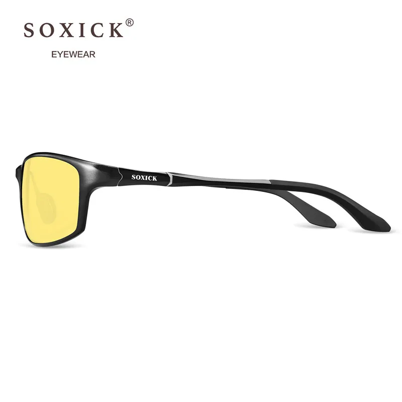Бренд SOXICK, очки ночного видения, солнцезащитные очки для мужчин и женщин, желтые линзы, классические Антибликовые Защитные очки для вождения, солнцезащитные очки с коробкой