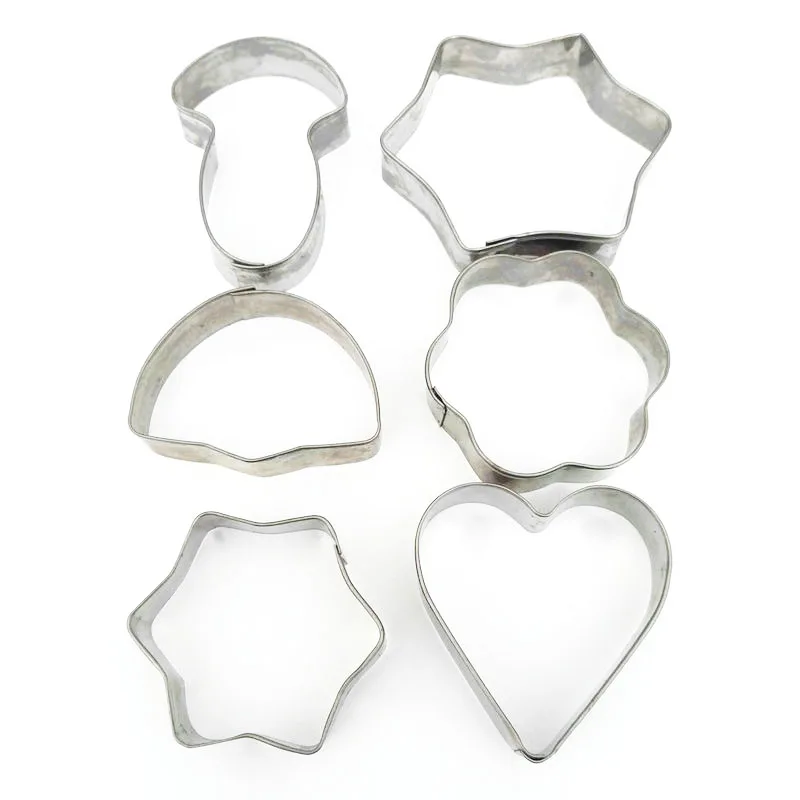 AMW 6pcs/set Geometric Shape Cookie Cutter Stainless Steel Fondant