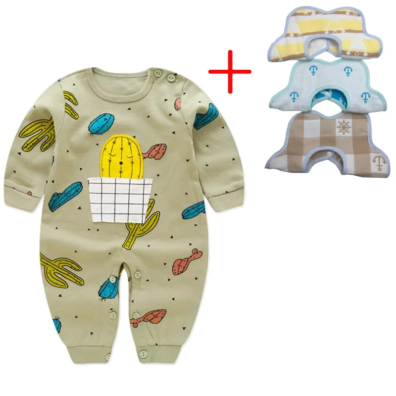 Комплект одежды для новорожденных, комбинезон+ комплект из 3 предметов для малышей Костюмы для мальчиков и девочек от 0 до 12 месяцев, 20 стилей - Цвет: C6174N