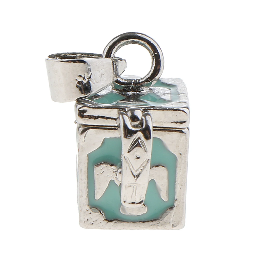 Vintage Geometric Cubic Geometric Urn Pendant Bird Pattern Memorial Charms Locket Jewelry