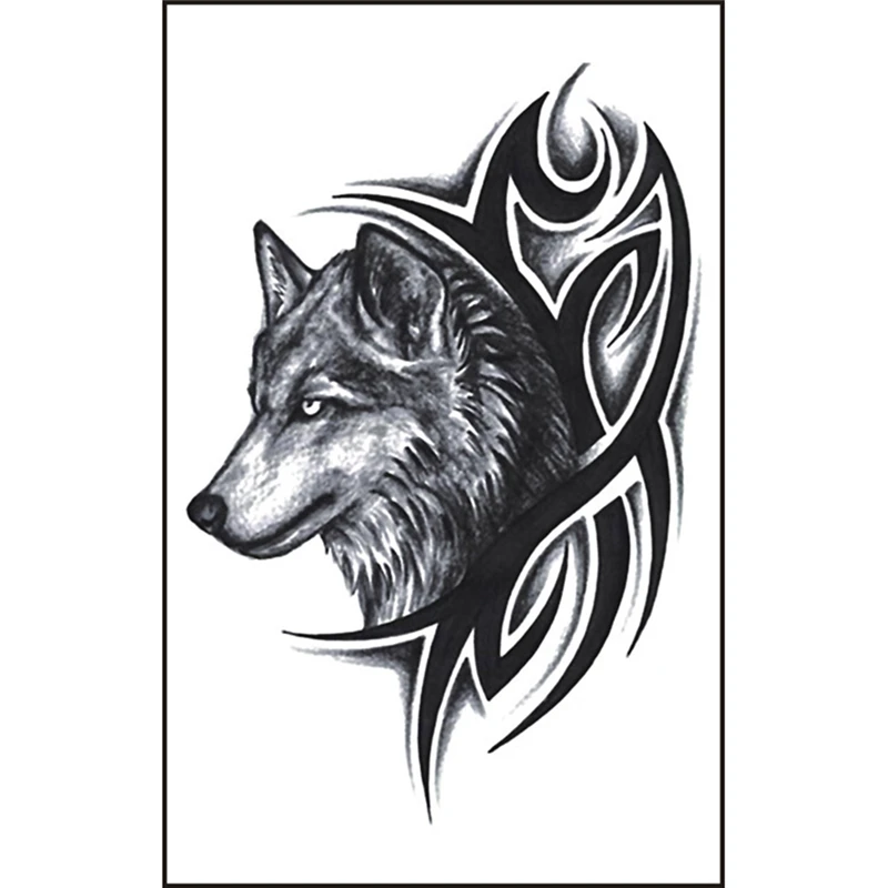 Съемный Волк король временные татуировки наклейки водонепроницаемый временный боди-арт поддельные татуировки аксессуары