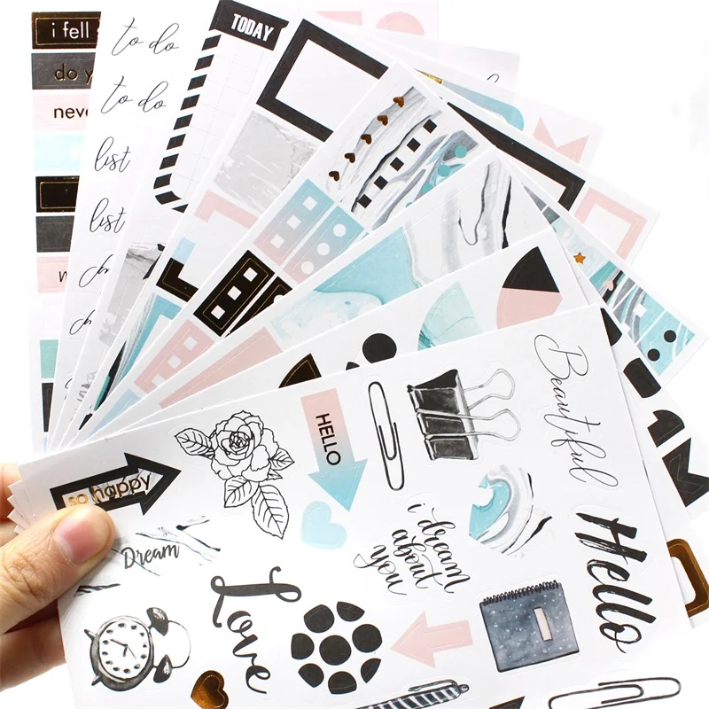 

VYUTXA 8pcs Phrase Stickers for DIY Scrapbooking/photo album Decoration Card Making Crafts