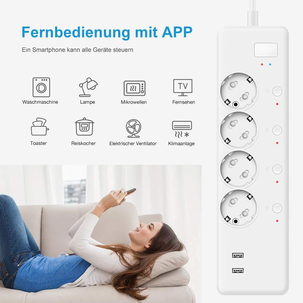 WiFi Smart power Strip EU Plug 16A мониторинг энергии стабилизатор напряжения управление переключателем таймера поддержка Alexa Google IFTTT Smart Life