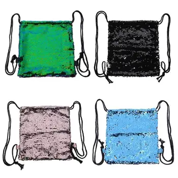 

Sequins Drawstring Glitter Bag Strap Panelled Women Men Shoulder Bag Straps for Backpack Girls Casual Bag Small Rucksack