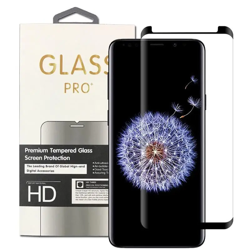 50 шт. Премиум полный край Клей закаленное стекло для Samsung S10 S9 S8 Plus Note 10 P30 pro 3D