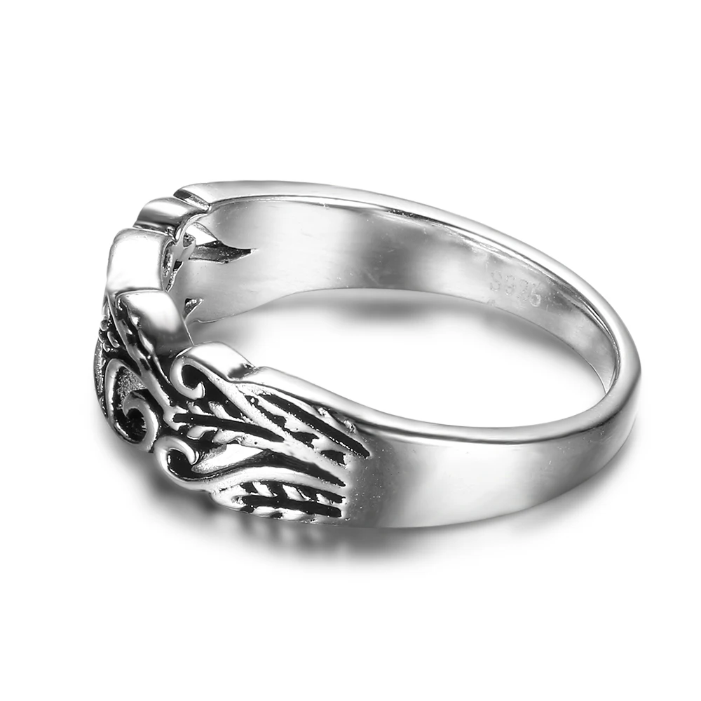 Punk Style Hollow Out Fashion Solid 925 Sterling Silver Rings For Women Party Jewelry (JewelOra RI102355)