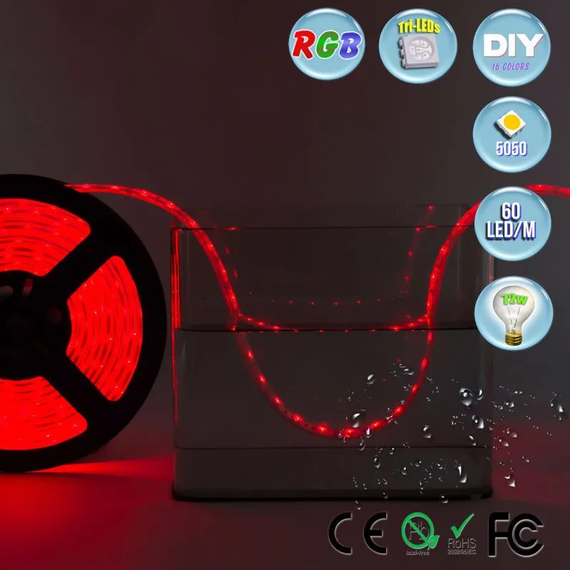 Светодиодная лента SMD5050 IP68 5 м Wi Fi для аквариума светильник Одноцветный RGB гибкая