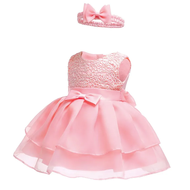 Baby princess Birthday party Dresses Vestido 3M-9M-12M-24M 1 Years Baby Girls dress Christmas clothing Lace  Baby Girl clothes