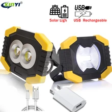 Солнечный светильник, портативный Рабочий Точечный светильник 50 Вт, походный светильник, фонарь, USB Перезаряжаемый COB светодиодный светильник-вспышка, поисковый светильник для улицы