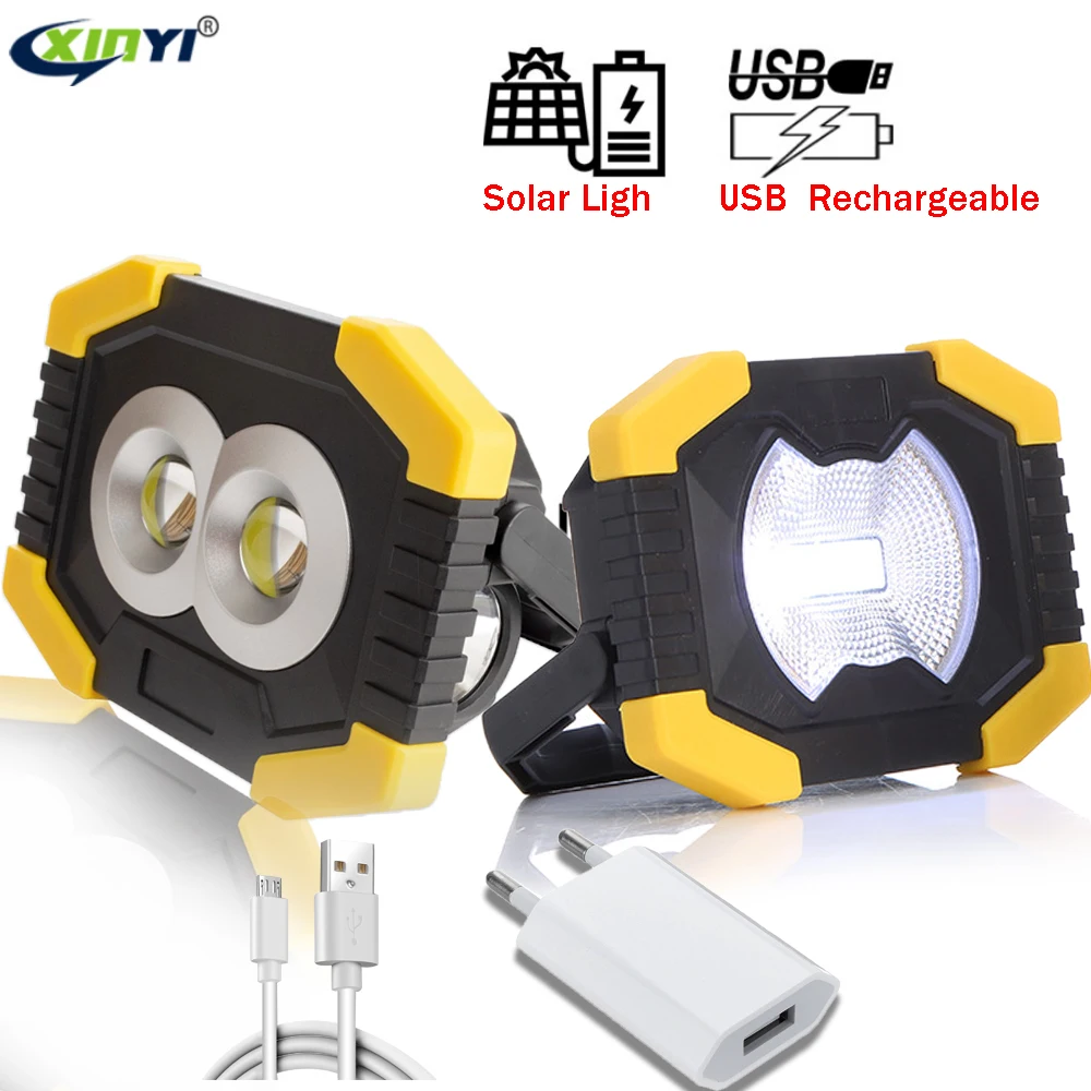 

Solar Light Portable Work Spotlignt 50W Camping Light Lantern USB Rechargeable COB LED Flashlight Searchlight For Outdoor
