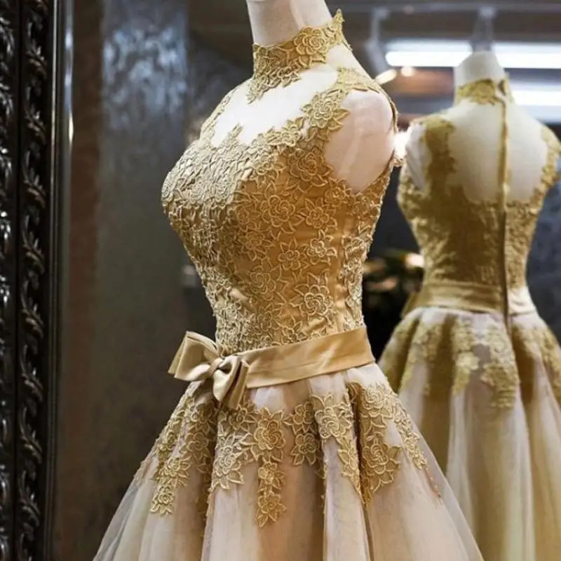 Новинка, Золотое благородное свадебное платье для вечеринки, женское элегантное кружевное платье Ципао с цветами, сексуальное платье без рукавов Cheongsam