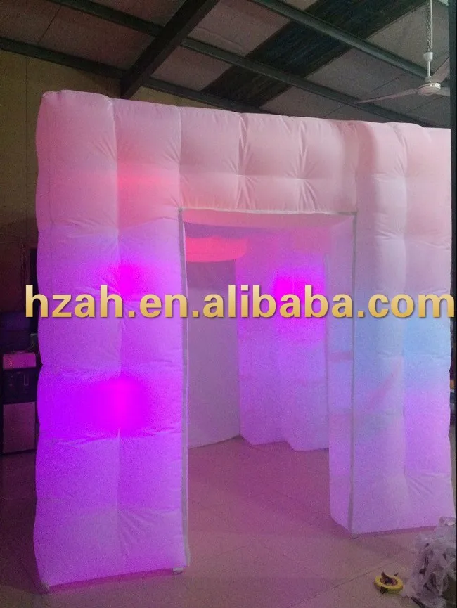 Светодиодное освещение надувной куб Photo Booth с 3 Дверные рамы