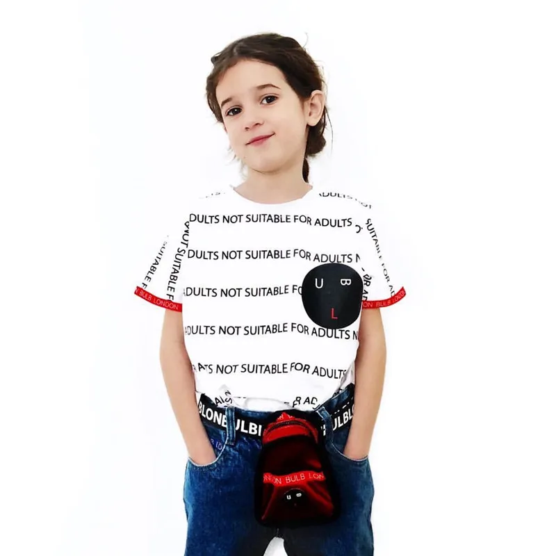 Идеальная коллекция! Летняя футболка для маленьких мальчиков, модная одежда для маленьких девочек, детская черно-белая футболка с лампочками, детские футболки