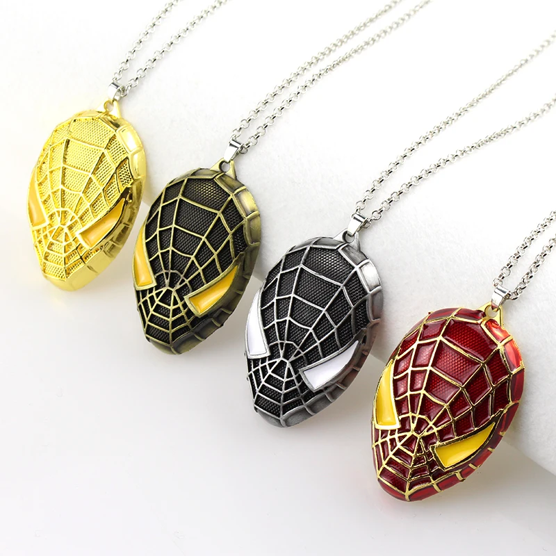 Super Hero Spiderman Pendant Necklace Spider man Fashion Punk jewelry For Boy Man Kid Party