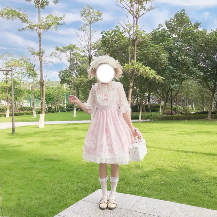 Cosplay&ware Kawaii Clothing Japanese Fashion Lolita Jsk Dress Women Summer Cute Bow Cat Strap Gothic Tea Party Sweet -Zentai shop online