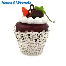 Sweettreats бумажная упаковка для кексов 100 шт. немного винограда кружевная лазерная резка обертка для кексов форма для порционной выпечки Маффин, Кекс инструмент