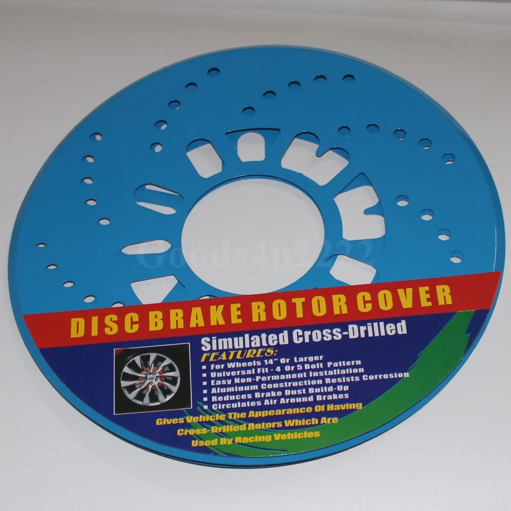 2x Car Styling Aluminum 25cm(9.8") Decorative Blue Disc Brake Rotor