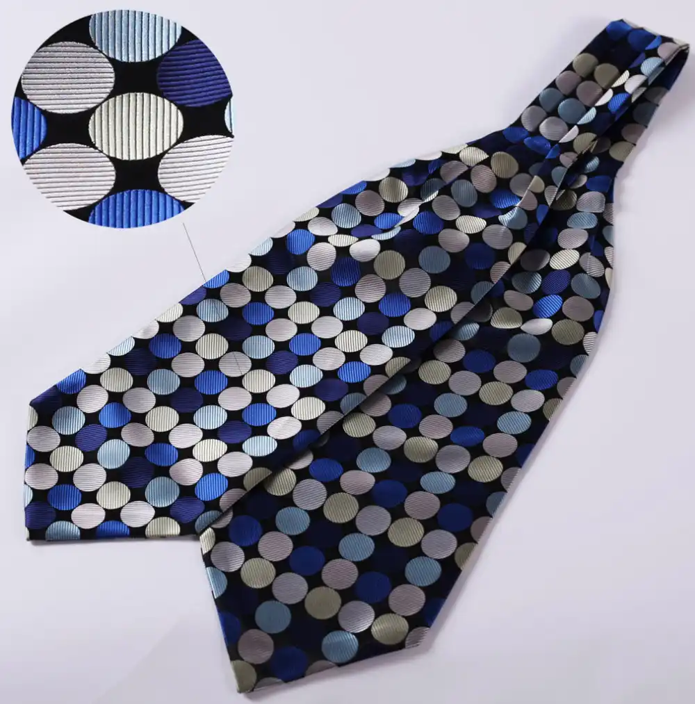 ZorYer Cravat Check Polka Dot Stripe Silk Ascot Cravat Casual Jacquard Woven Party Ascot S926