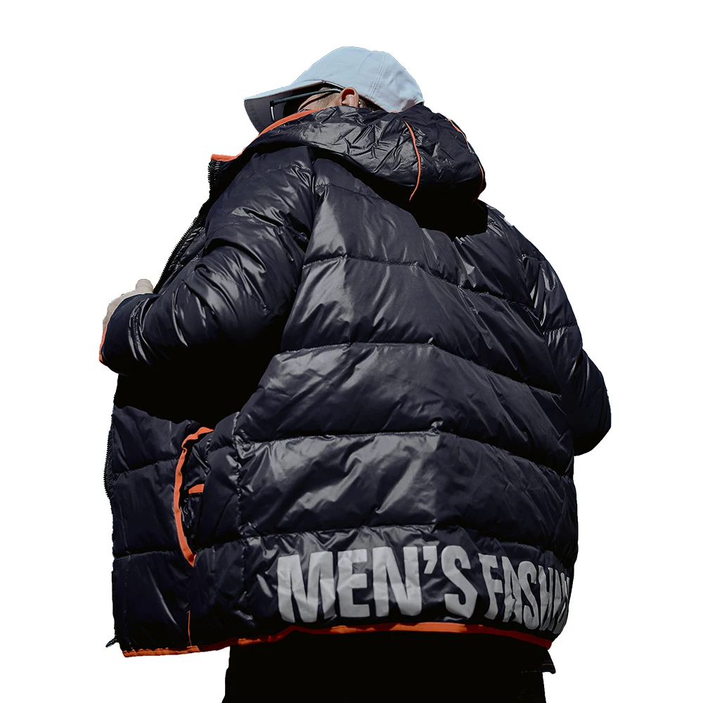 

Popular brand large size men's plaid down jacket loose hooded plus size short coat winter coat men duck down jacket