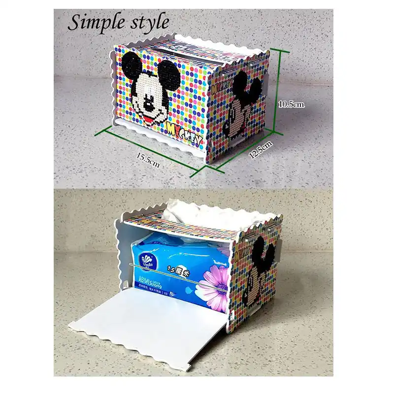 Three Dimensional Handmade Cosmetic Tissue Dispenser Children S Diy Puzzle Cartoon Diamond Paste Painting Home Tissue Box Gift Diamond Painting Cross Stitch Aliexpress