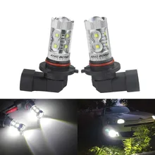 ANGRONG 2шт HB4 9006 высокой мощности 50 Вт светодиодный дневный Sidelight DRL противотуманные лампочки 12 В