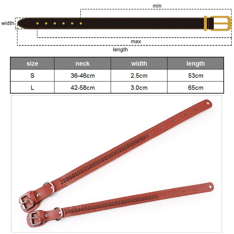 Высококачественный ошейник из коровьей кожи для собак, мягкий на ощупь, натуральная кожа, плетеный ошейник для собак, для маленьких, средних и больших собак