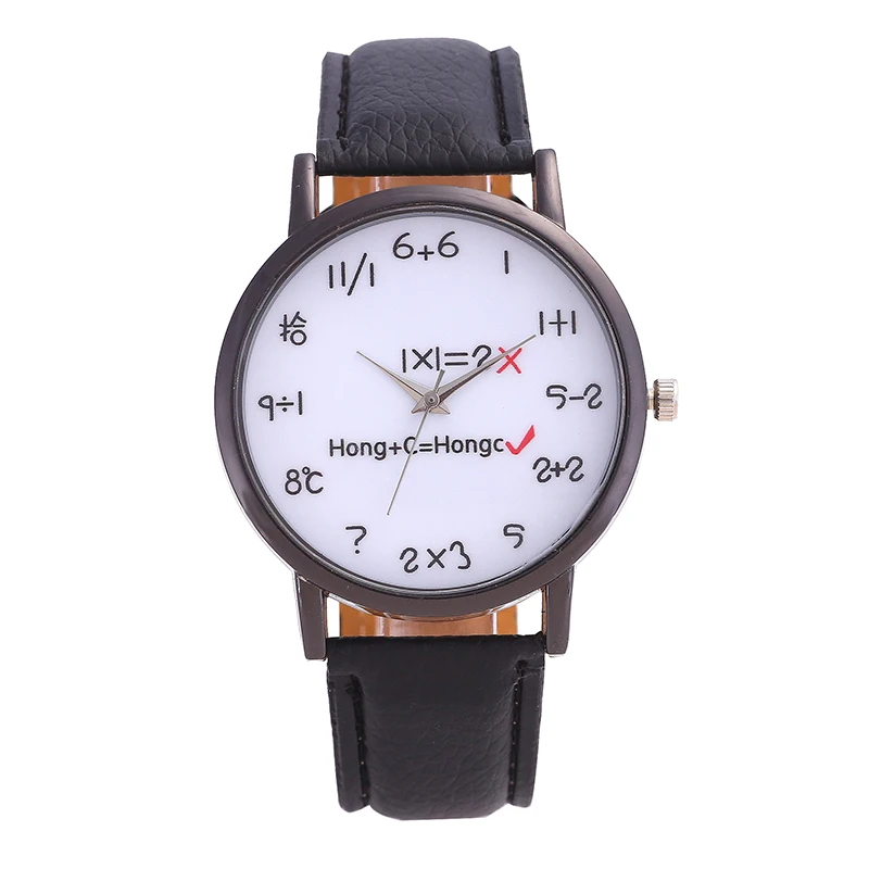 Новая мода бренд часы мужские из нержавеющей стали набора женщин часы математические формулы указатель Роскошные наручные часы - Цвет: black