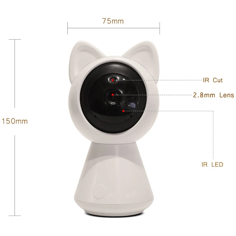 Хороший и милый вид беспроводной умный дом безопасности 1080 P 2Mp мини кошка монитор для младенца (США штекер)