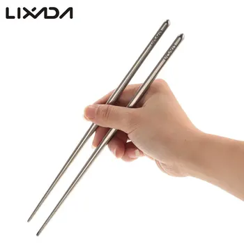

Lixada Chopsticks 1 Pair Portable Titanium Chopsticks Exquisite Non-slip Palillo Chino for Sushi Korean Reusable Chopsticks